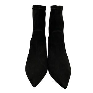 Stuart Weitzman Solid Black Suede Ankle Boots